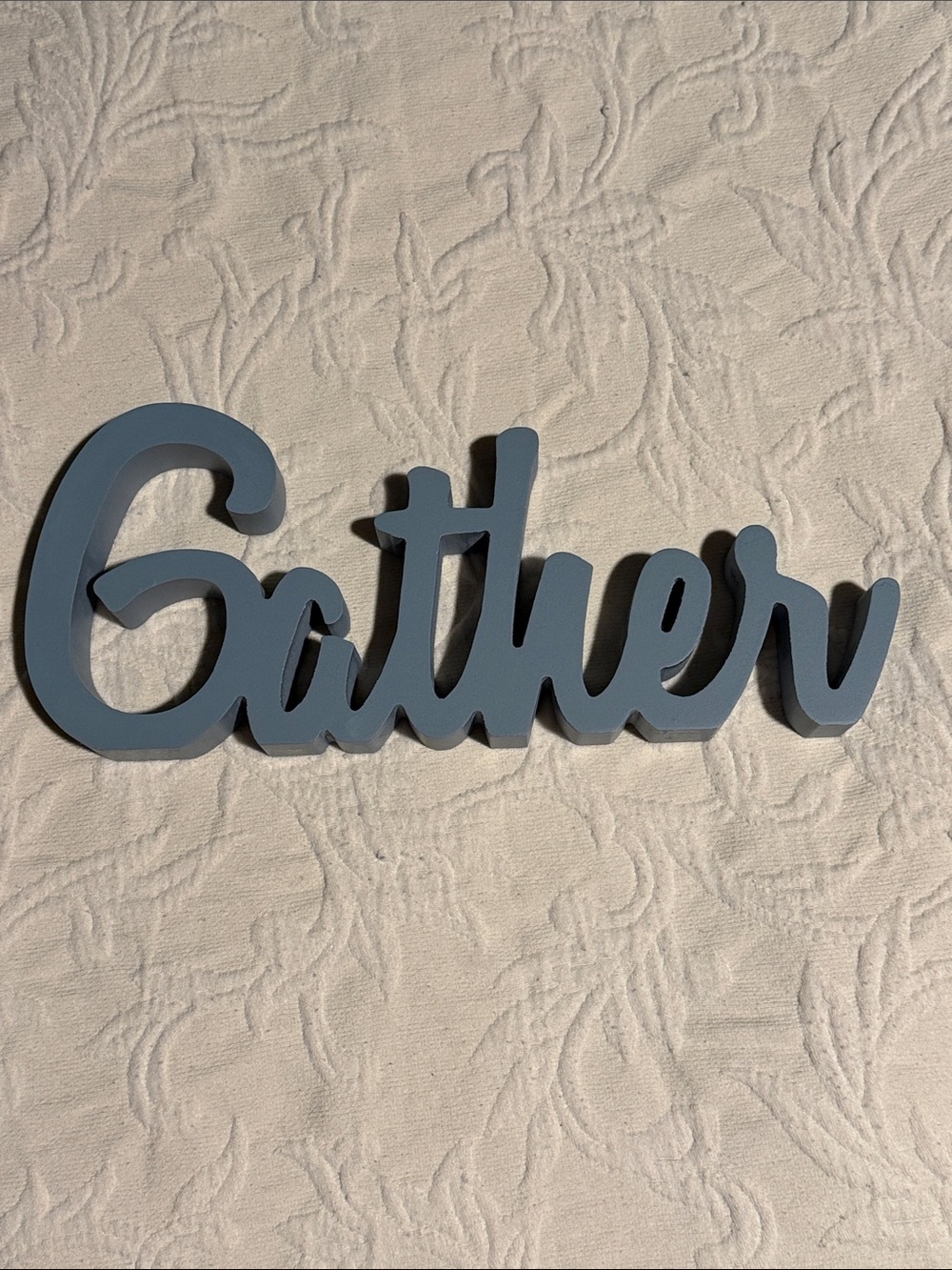 Gather Wall Word Wooden Sign - Blue